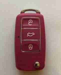 pink vw style flip key